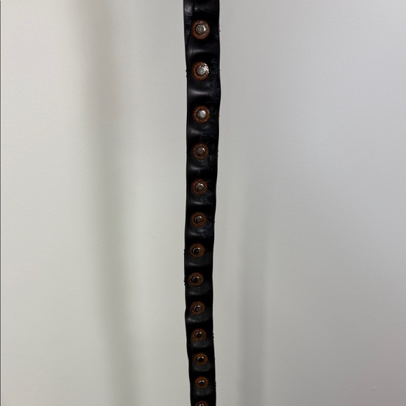 Vintage Black Beer Bottle Cap Accent Belt with Silver Buckle - Picture 7 of 8